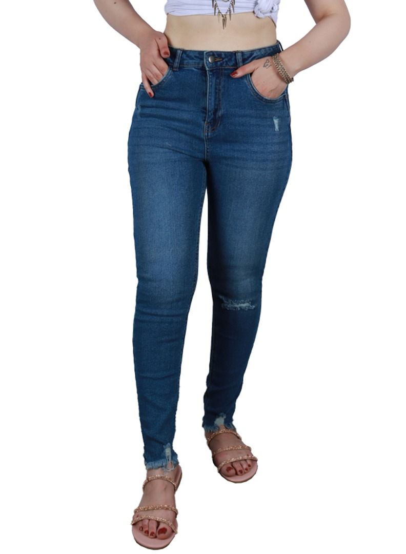 Skinny Straight Jeans Boot-cut Stretch For Women Blue
