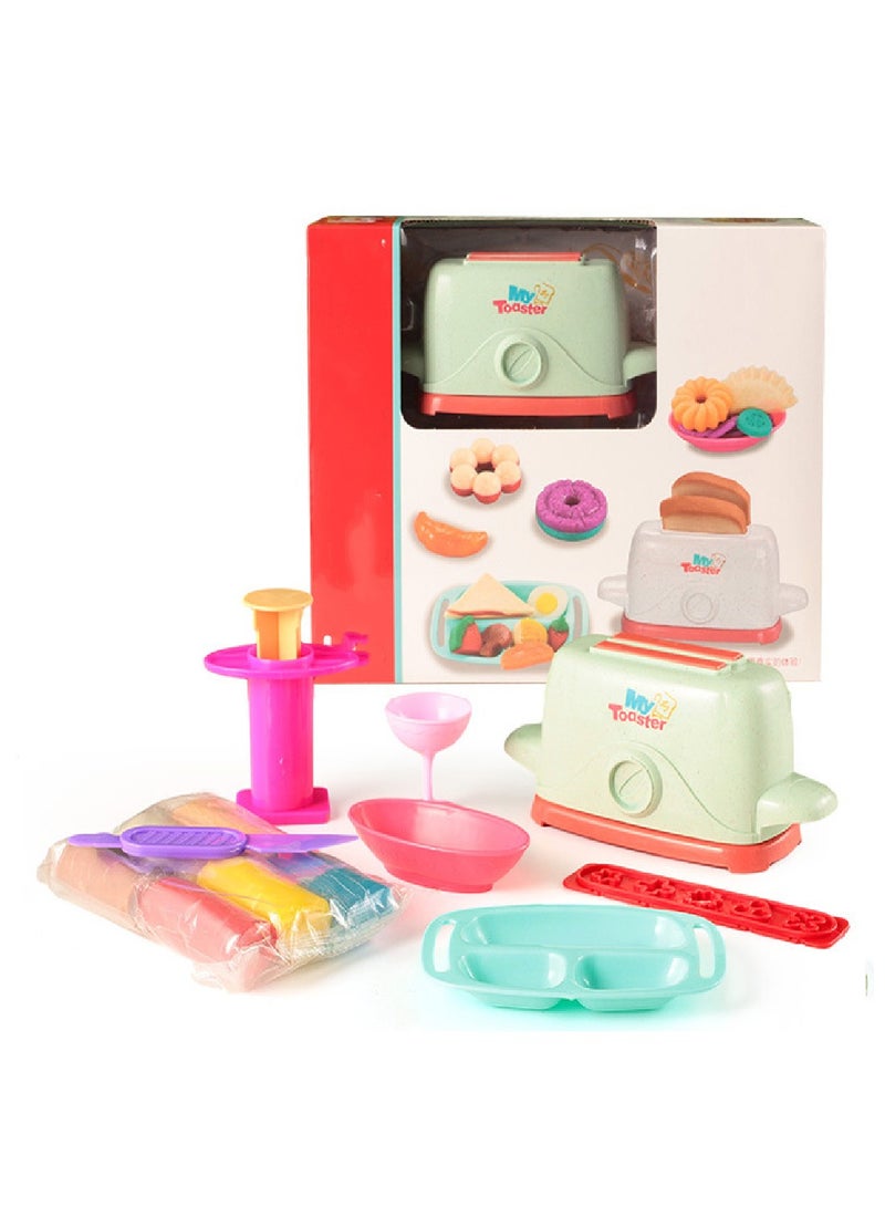 6 Color Mud Bread Toaster Children's Clay Toy Set