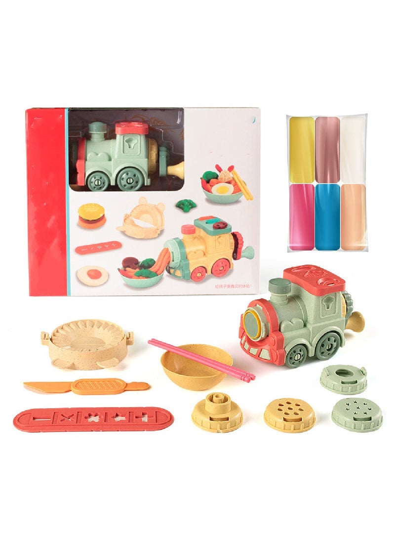 6 Color Clay Train Noodle Maker Children's Clay Toy Set