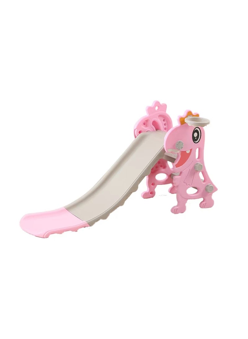 Foldable Children's Slide Home Children's Independent Entertainment Slide Playground Slide Children's Climbing Toy Set Easy To Assemble With Basketball Stand Suitable For Children's Indoor And Outdoor Entertainment