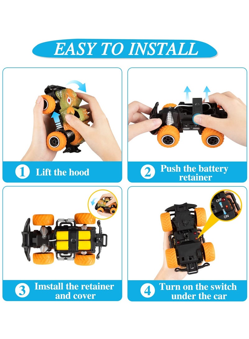 Dinosaur Remote Control Car Toys Mini RC Race Car Monster Trucks Toddler Gifts Stunt Toy Car for Boys Age 3 5 6 4 7