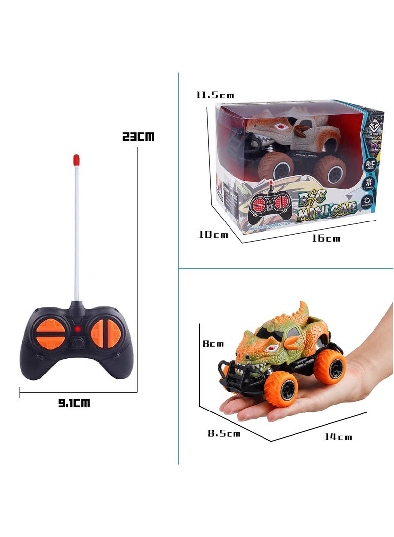 Dinosaur Remote Control Car Toys Mini RC Race Car Monster Trucks Toddler Gifts Stunt Toy Car for Boys Age 3 5 6 4 7