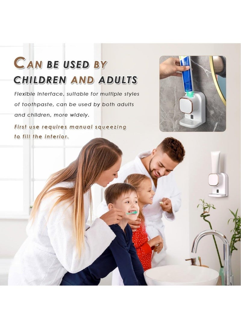 Automatic Toothpaste Dispenser with Sensor, Toothpaste Squeezer, Wall Mounted Toothpaste Dispenser for Kids (White)