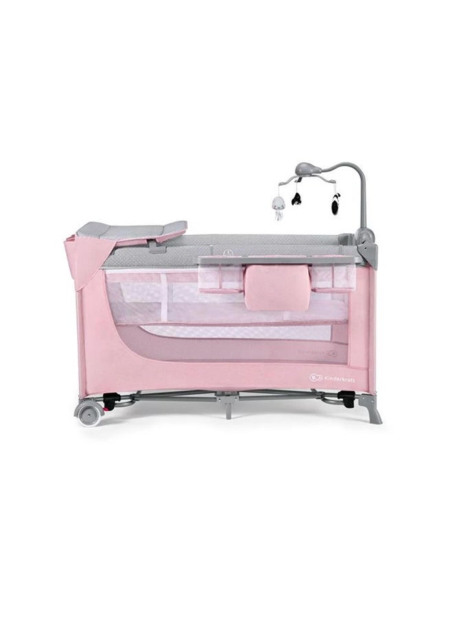 Joy Folding Bed With Accessories – Pink