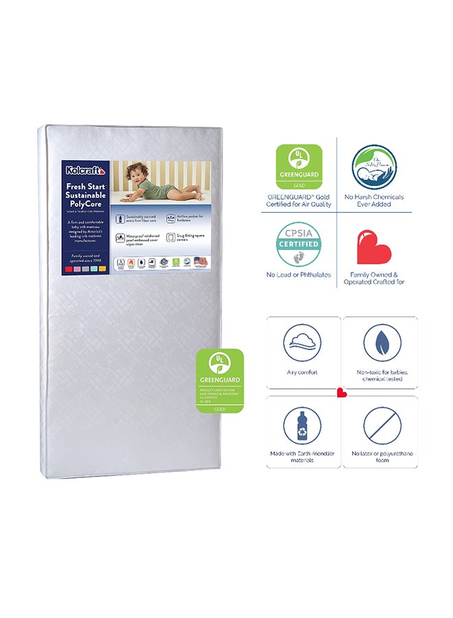 Fresh Start Polyfoam Crib Mattress - White Windsor