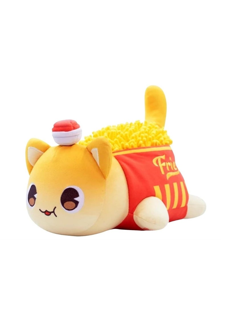 Cat Plush Toy, Cute Cat Figure Stuffed Animals, Cartoon Cat Soft Cat Plush Toy, Great Gift for Kids Friends and Sisters (French Fries Cat)