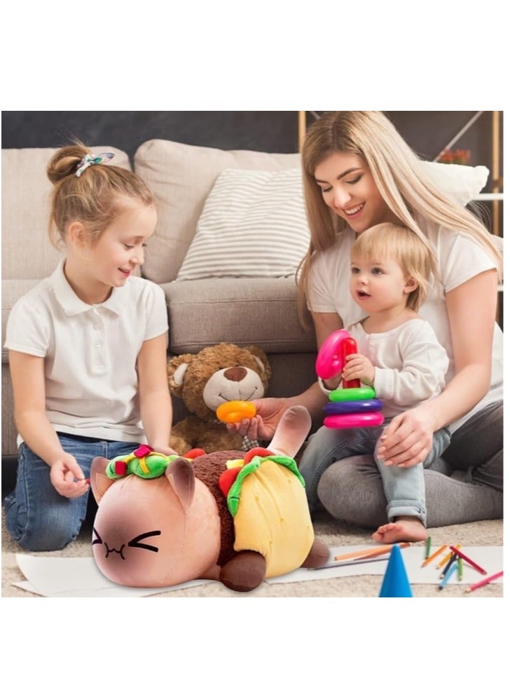 MeeMeows Cat Plush Toy Aphmau Meemeows Plush Dolls Cat Food Plushies Cat Mee Meow, Cute Anime Cartoon Cat Stuffed Animal Figure Toy Plush for Kids and Fans