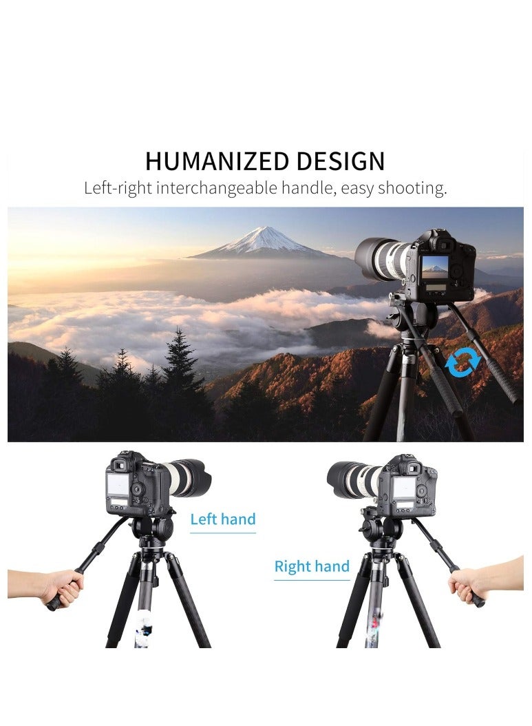 Heavy Duty Video Camera Tripod Action Fluid Drag Head with Sliding Plate for DSLR & SLR Cameras