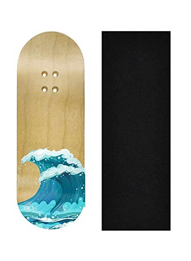 Premium Fingerboard Graphic Deck Waves 34Mm X 97Mm Heat Transfer Graphics Pro Shape & Size Predrilled Holes Includes Prolific Foam Tape