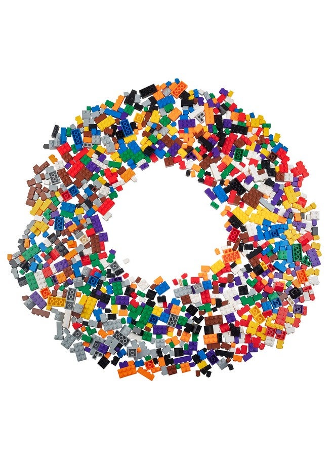 Building Block Bricks Set Of 1000 Pc Bulk Set10 With 54 Roof Pieces Compatible & Tight Fit With All Major Brands Great For Activity Tables Creativity & School Projects