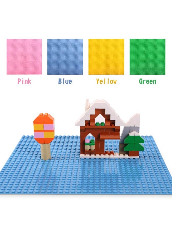 Classic Baseplates Building Blocks Set Base 100% Compatible With Major Bricks Brands10X10 Inch Flat Bottom Baseplates Pack Of 4 Macaron