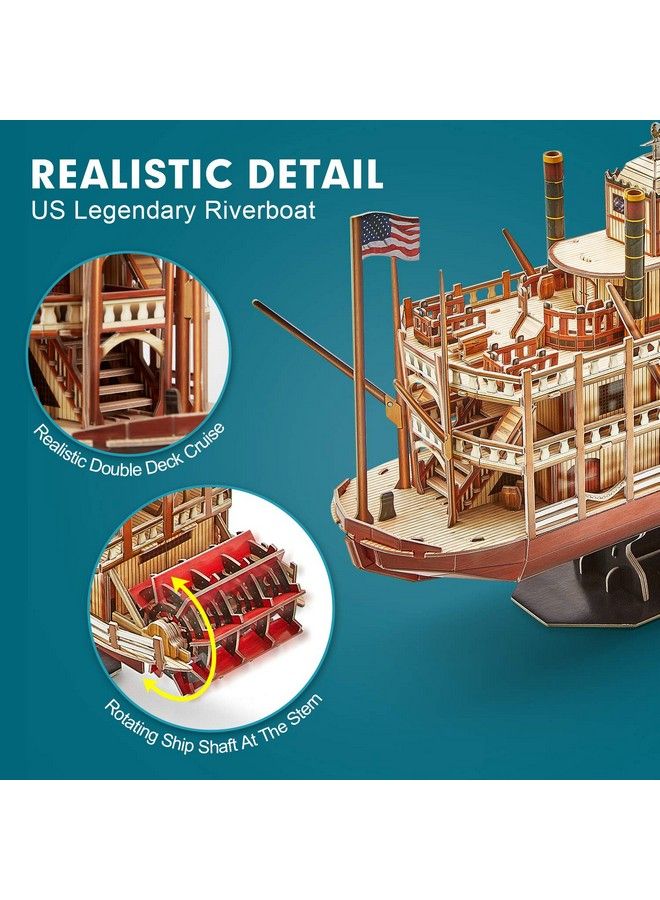 3D Vessel Puzzle Ship Models Toys Foam Puzzles Building Kits Gift For Adults And Kids Us Worldwide Trading Mississippi Steamboat 142 Pieces