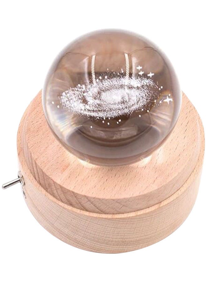 Crystal Ball Wooden Base Rotary Music Box Projection Function Night Light 25 x 8 19cm