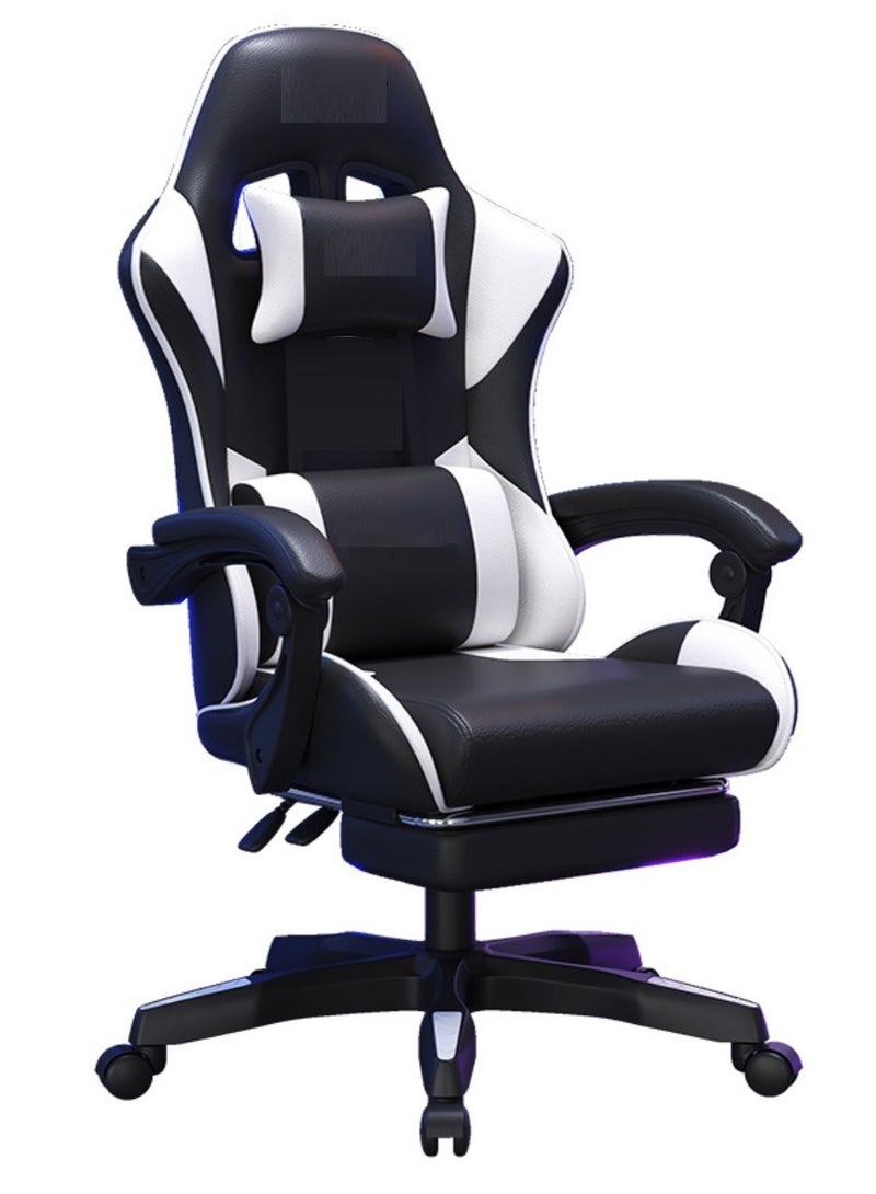 Gaming Chair with Footrest, Racing Gaming Chair, Computer Gamer Chair Ergonomic Game Chair with Adjustable Headrest and Lumbar Support