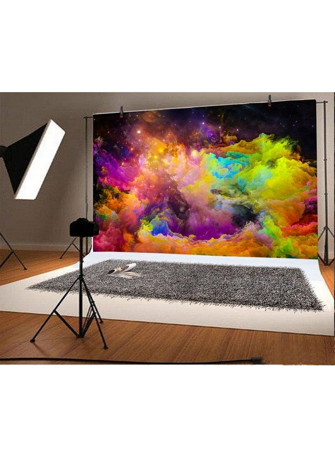 6X4Ft Abstract Nebula Backdrop Colorful Outer Space Cloudscape Universe Planet Moon Earth Bokeh Halo Photo Background Room Decor Kids Birthday Adult Portrait Shoot Studio Vinyl Prop Wallpaper