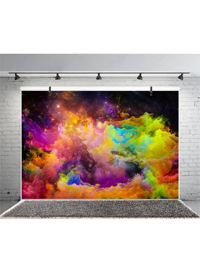 6X4Ft Abstract Nebula Backdrop Colorful Outer Space Cloudscape Universe Planet Moon Earth Bokeh Halo Photo Background Room Decor Kids Birthday Adult Portrait Shoot Studio Vinyl Prop Wallpaper