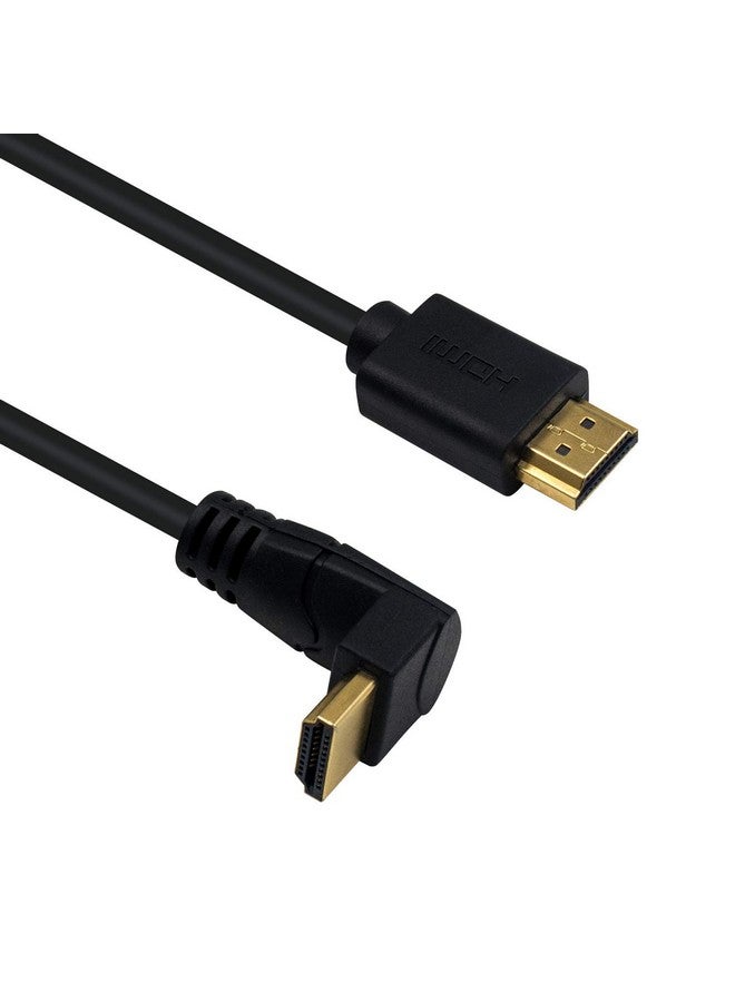 Hdmi 2.0 Cable 2 Feet 4K@60Hz Hdmi To Hdmi Cable 90 Degree Hdmi Male To Male Cable 18Gbps High Speed Hdmi 2.0 Cable Goldplated Upward Angle Hdmi Connector Cable (M M Up)