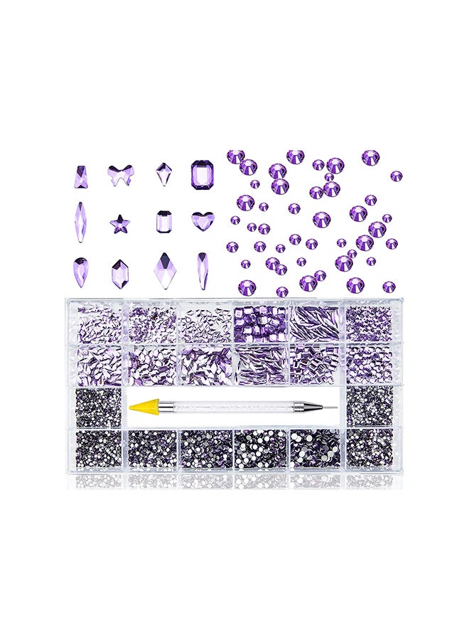 21 Grid Glass Rhinestone Diamond Stickers for Nails Art Decorations With Drill Pen BPPNAS