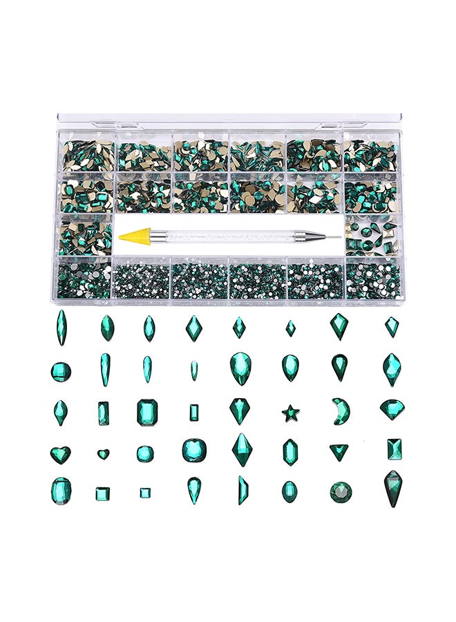 21 Grid Glass Rhinestone Diamond Stickers for Nails Art Decorations With Drill Pen BDRS021