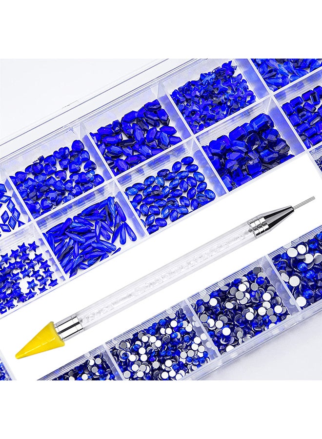 21 Grid Glass Rhinestone Diamond Stickers for Nails Art Decorations With Drill Pen BBEDNAS