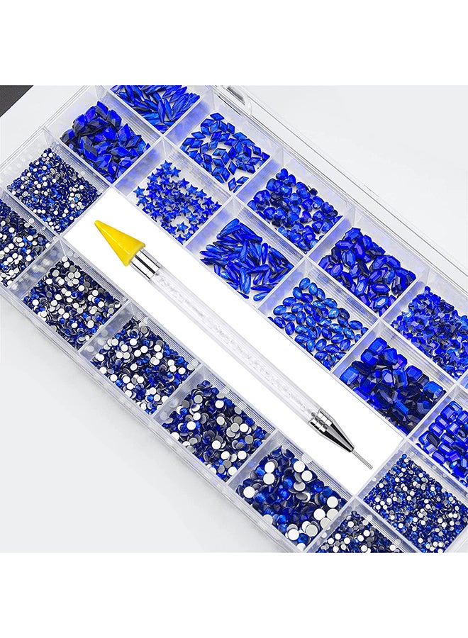 21 Grid Glass Rhinestone Diamond Stickers for Nails Art Decorations With Drill Pen BBEDNAS