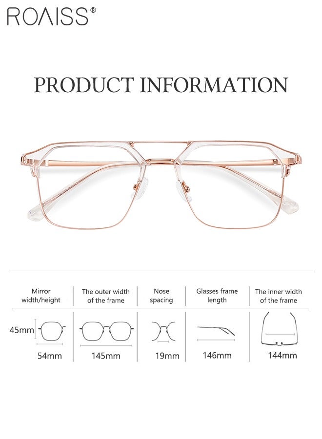 Blue Light Blocking Glasses Blue Light Filter Computer Reading Gaming TV Phones Browline Frame Eyeglasses Fashion Anti Eyestrain Headache Eyewear for Women Men Rose Gold