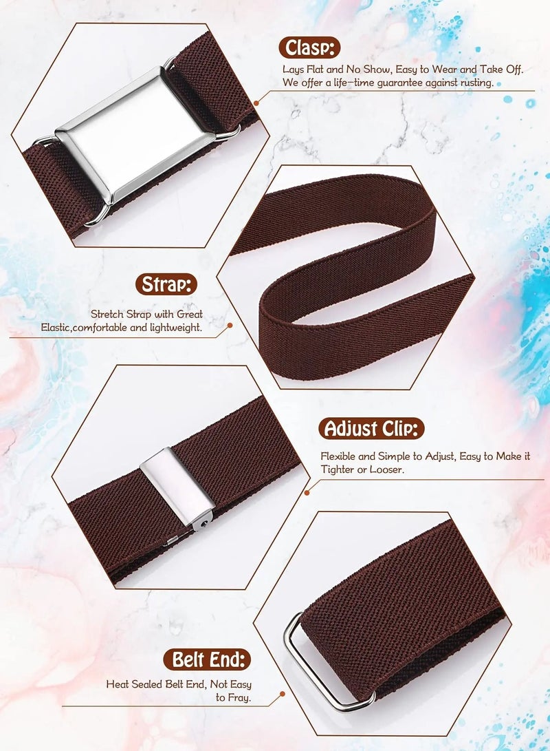 3 Pieces Kids Magnetic Belt Adjustable Fashion Belt with Magnetic Buckle for Boys and Gilrs