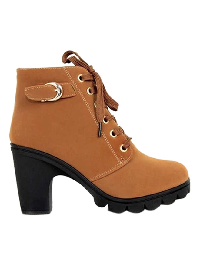 Heeled Ankle Boots Brown