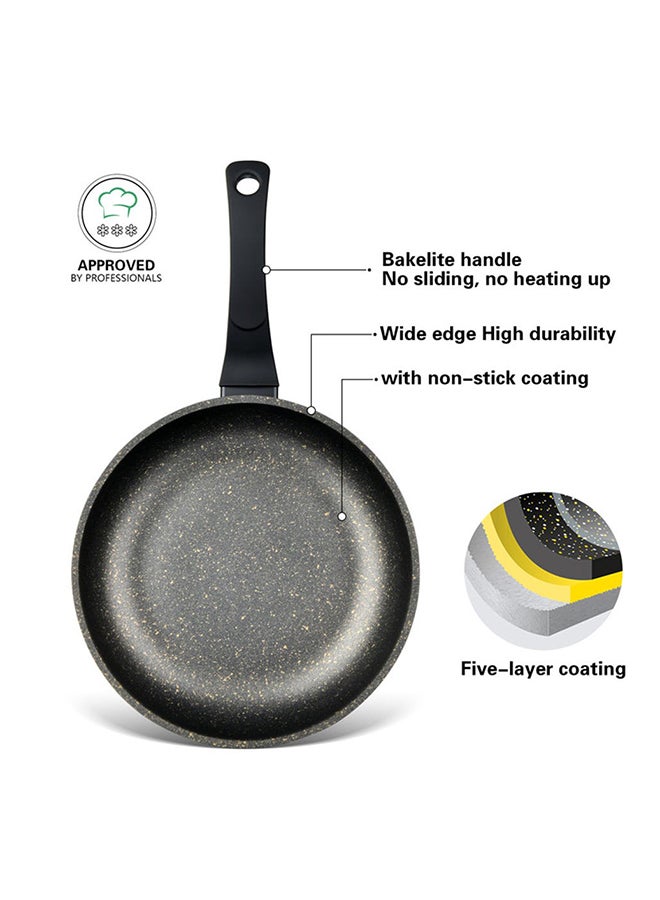 Non Stick Deep Frying Pan Aluminium With Non Stick Coating Single Pan Cooking Pan For Kitchen And Dining Room L 43 X W 7 X H 24 Cm Black