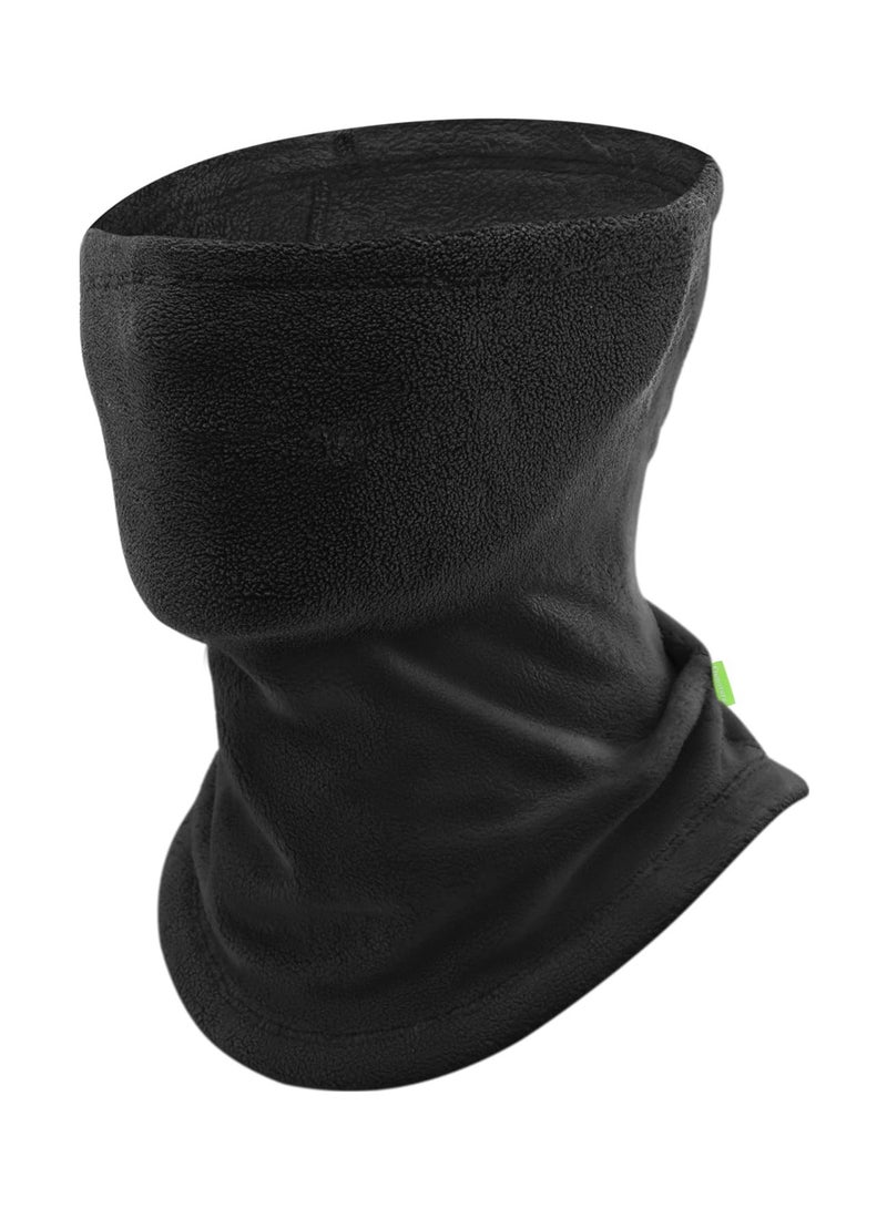 Winter Neck Warmer Gaiter Fleece Cycling Outdoor Windproof Face Cover Scarf Cold Weather Half Balaclava Warm Ski Mask Bicycle Headscarf Riding Headgear Covering for Men Women Black Size M