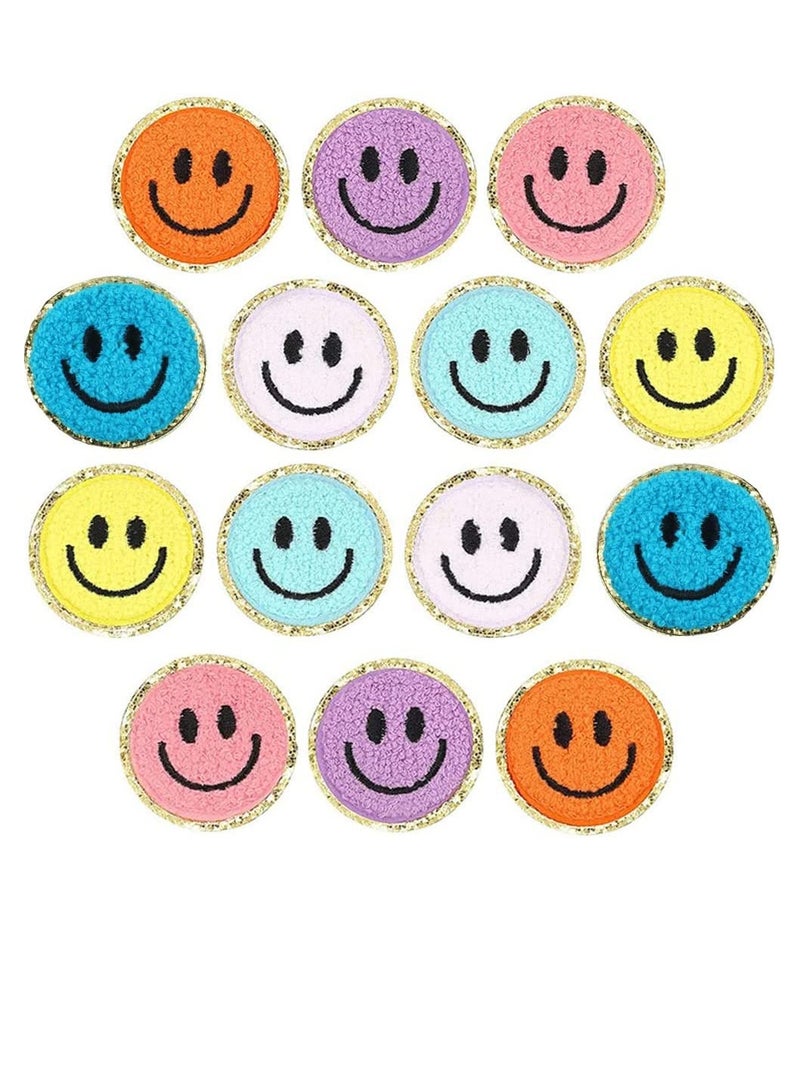 Patches for Clothing 14 Pack Iron on Patches Aesthetic Smiley Face Heart Patches