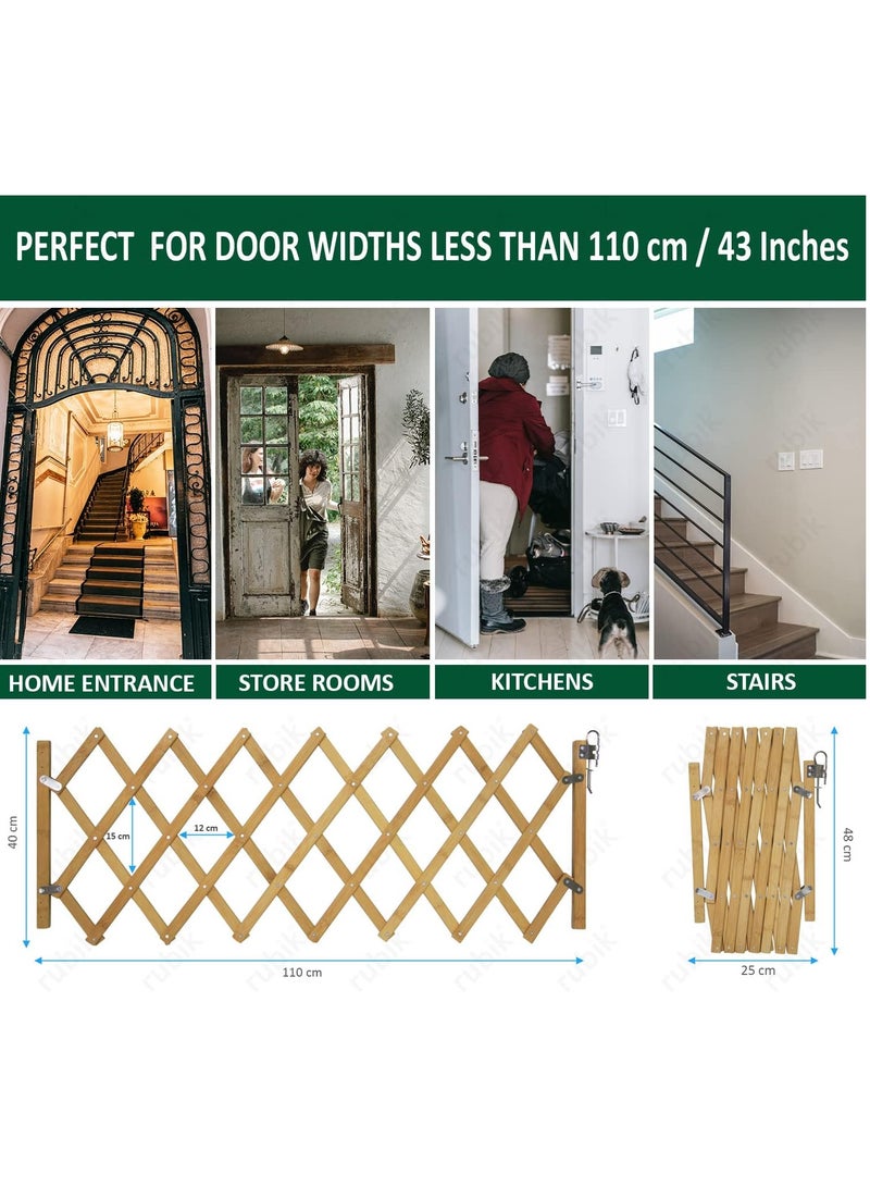 Door Safety Gate Retractable Isolation Fence for Dogs Pets for Doorway Stairs, Foldable Expandable Indoor Outdoor Use for Small Medium Pet Dog (48cm Height) Small