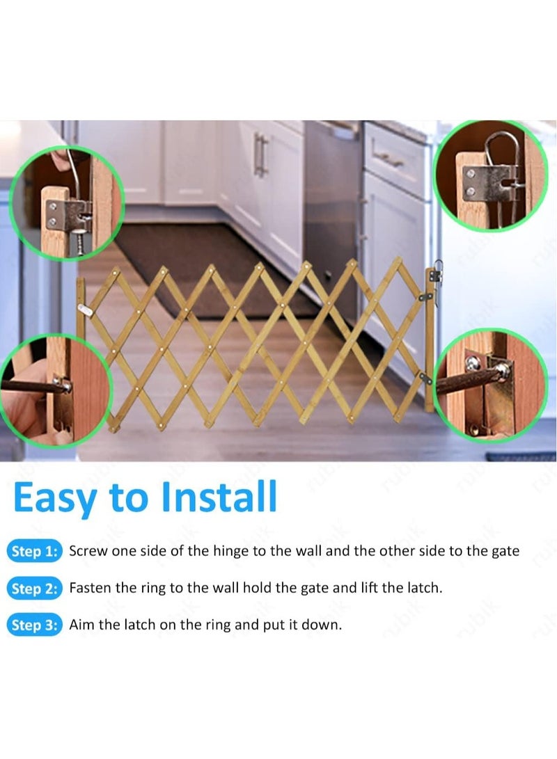 Door Safety Gate Retractable Isolation Fence for Dogs Pets for Doorway Stairs, Foldable Expandable Indoor Outdoor Use for Small Medium Pet Dog (48cm Height) Small