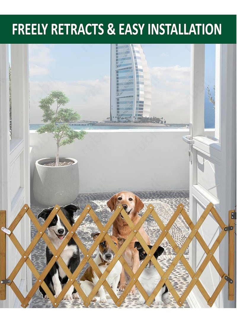 Door Safety Gate Retractable Isolation Fence for Dogs Pets for Doorway Stairs, Foldable Expandable Indoor Outdoor Use for Small Medium Pet Dog (48cm Height) Small