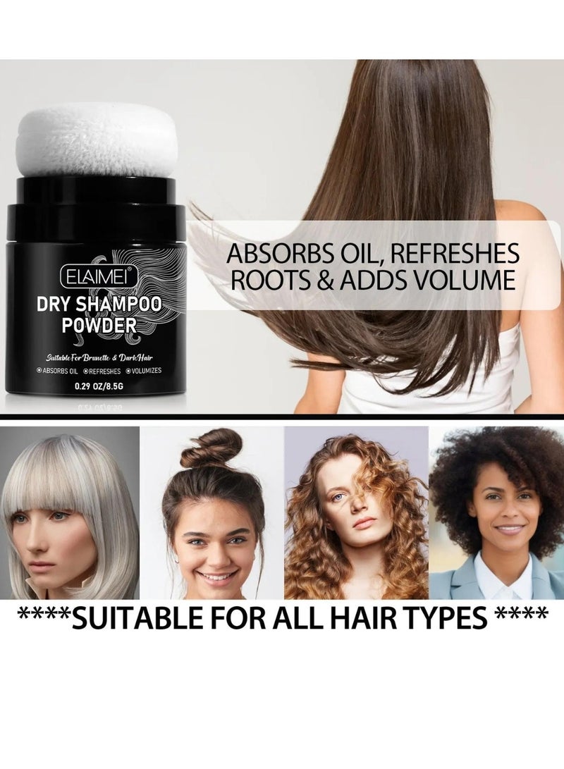 Dry Shampoo Powder Dry Shampoo Absorbs Excess Oil Refreshes Roots and Volumizes Hair Mini Dry Shampoo Hair Volumizing Dry Shampoo Powder with Charcoal Powder and Biotin Hair Powder Dry Shampoo 8.5g