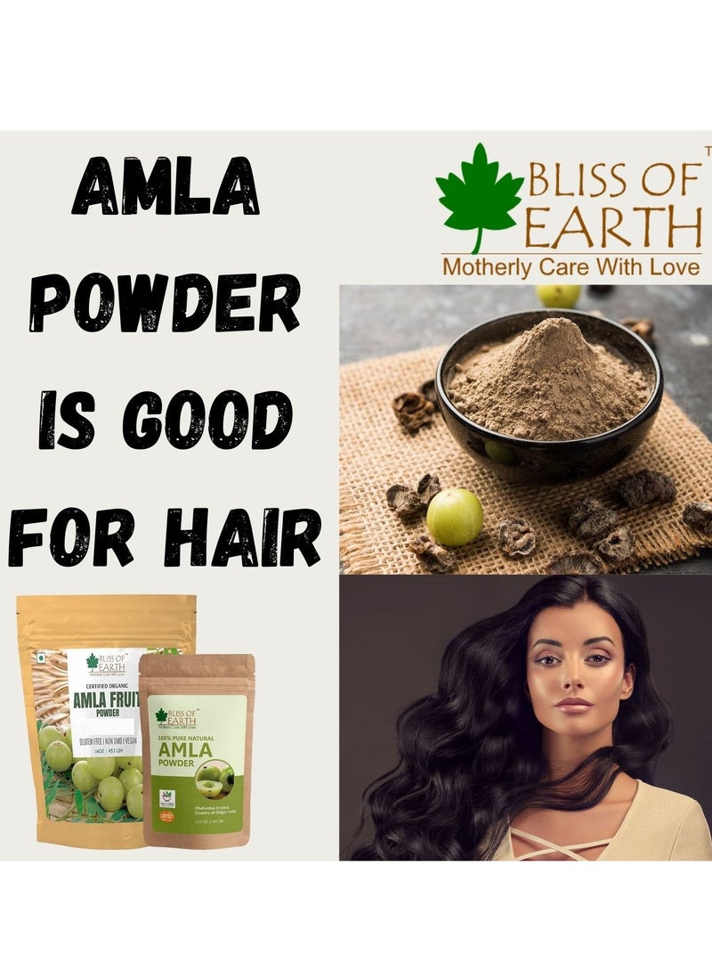 100% Pure Natural AMLA Powder 100GM Indian Gooseberry Great For Hair Conditioning & Hair Coloring Mixture Natural Vitamin C & Antioxidants Pack of 3