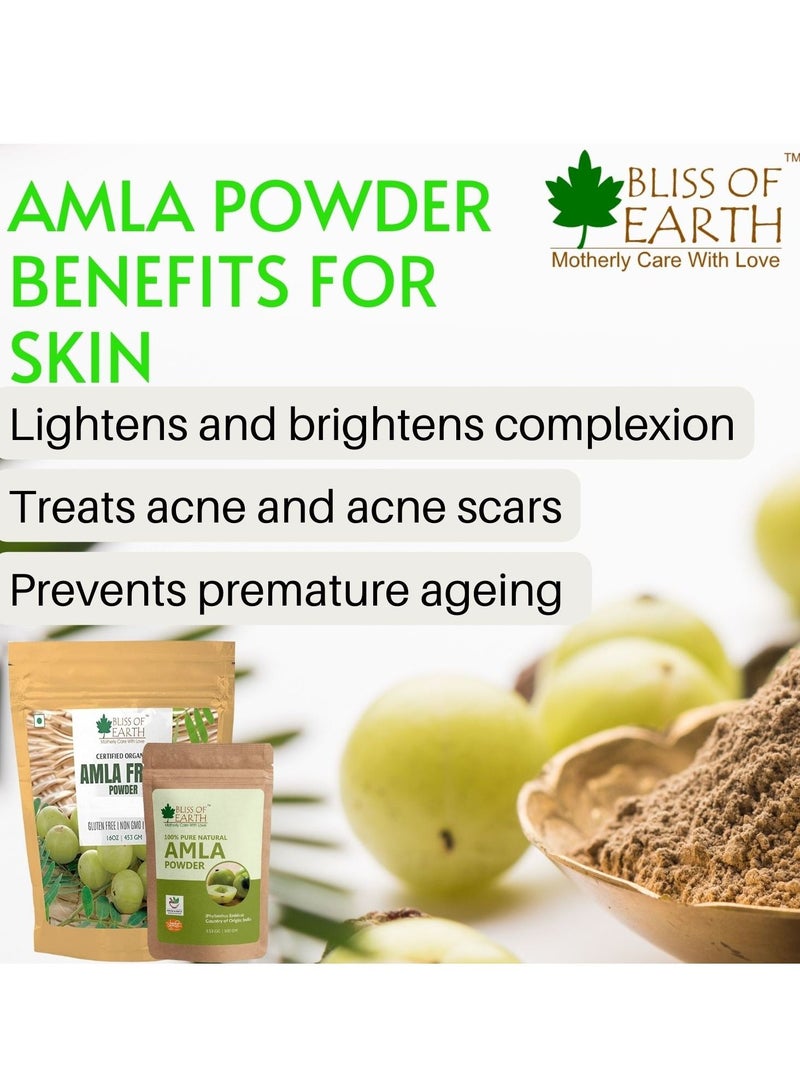 100% Pure Natural AMLA Powder 100GM Indian Gooseberry Great For Hair Conditioning & Hair Coloring Mixture Natural Vitamin C & Antioxidants Pack of 3