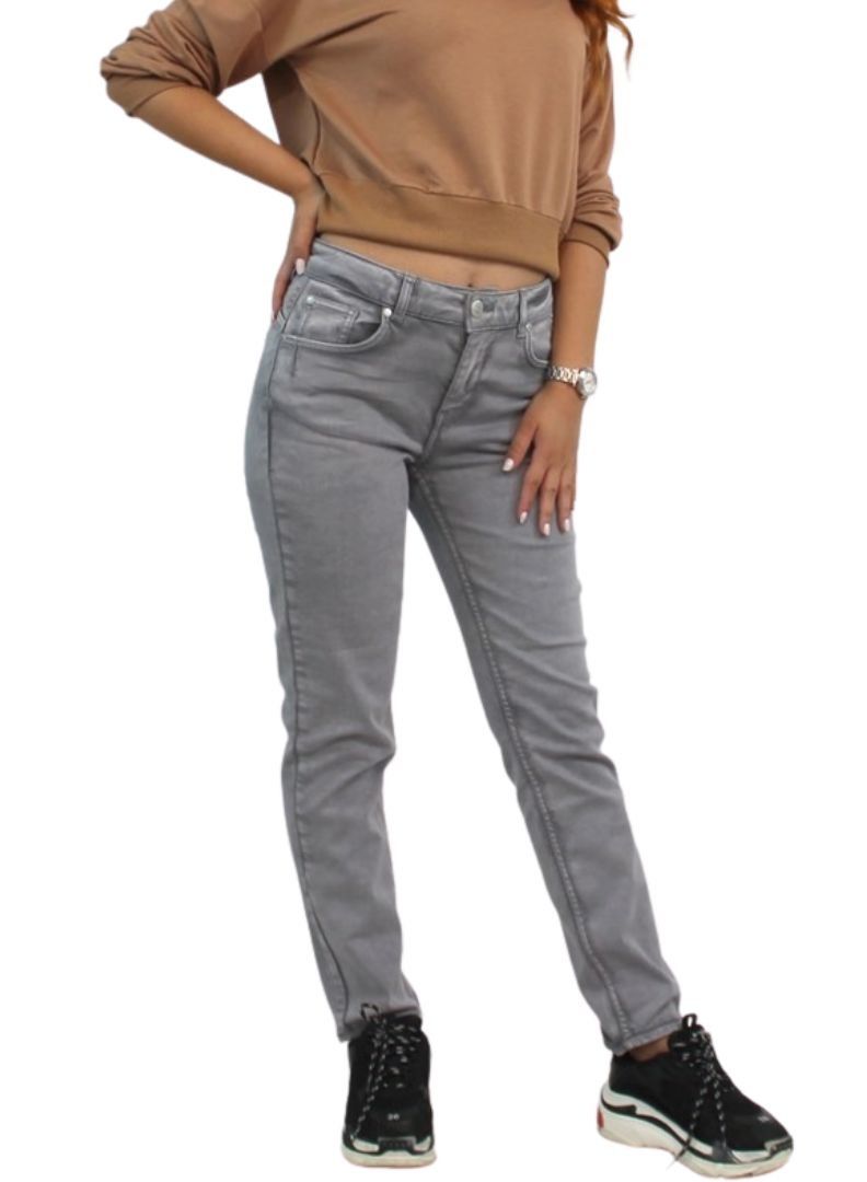 Regular Fit Middle Rise Jeans Grey