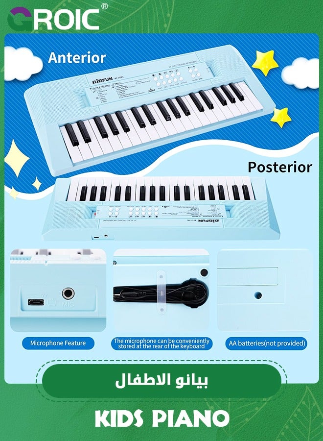 Kids Piano Keyboard, 37 Keys Portable Music Keyboard Early Learning Educational Electronic Music Piano Instrument Toys for Kids