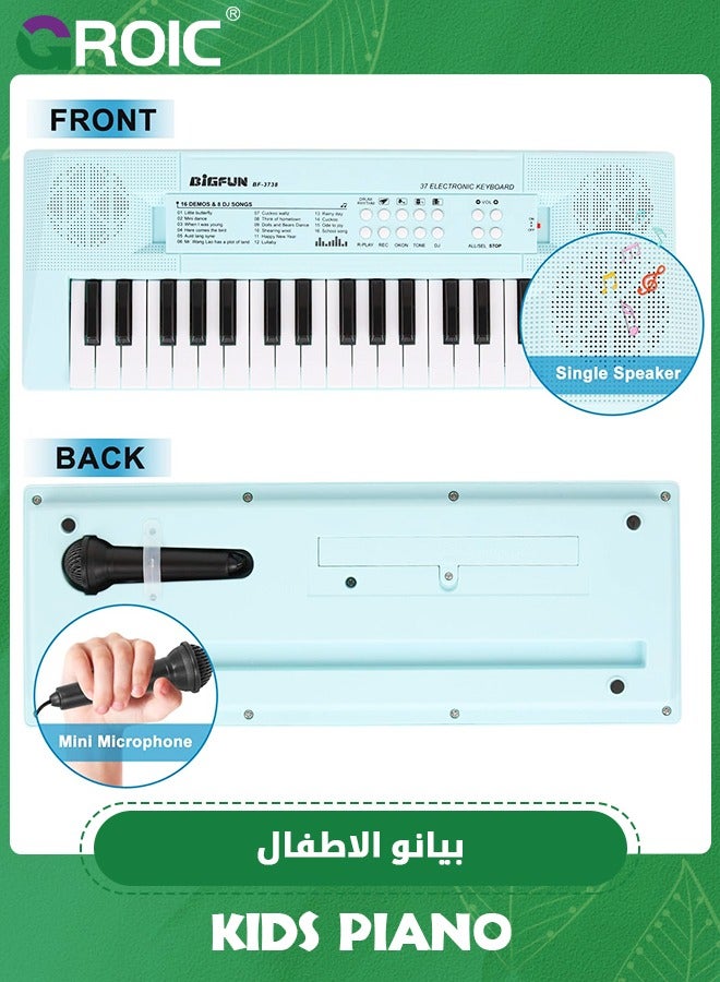 Kids Piano Keyboard, 37 Keys Portable Music Keyboard Early Learning Educational Electronic Music Piano Instrument Toys for Kids