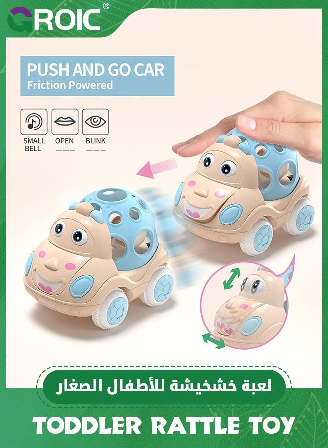 3PCS Baby Toy Cars, Babies Car Toys,Rattles Push and Go Rattle Trucks for Infant Toddler Gifts,Cartoon Inertial Toy Car,Pull Back Car Toy