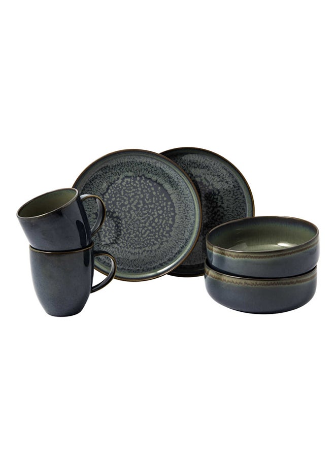6-Piece Crafted Breeze Breakfast Set Dark Green
