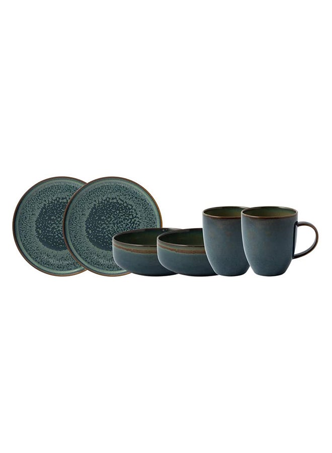 6-Piece Crafted Breeze Breakfast Set Dark Green