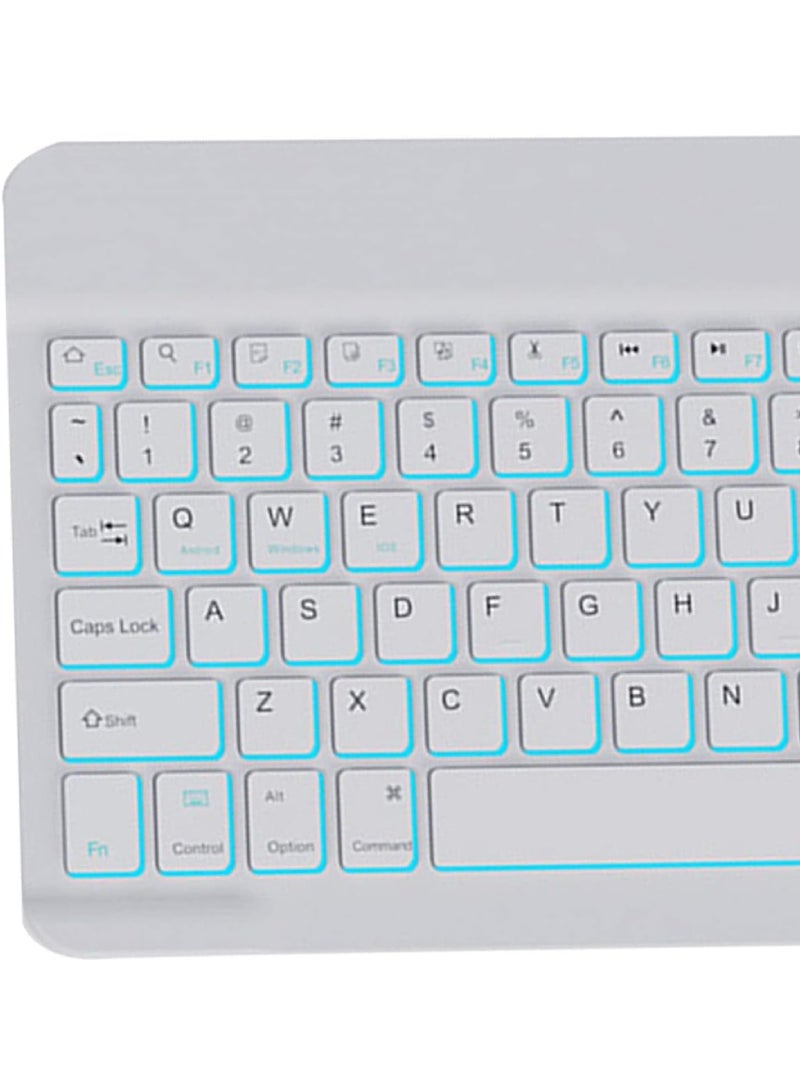 Slim Bluetooth Keyboard and Mouse Combo for iPad Rechargeable Wireless Keyboard & Mouse with 7-Color Backlit Compatible with iPad 9th/8th Gen iPad Pro/Air/Mini iPhone14/13/12 Pro