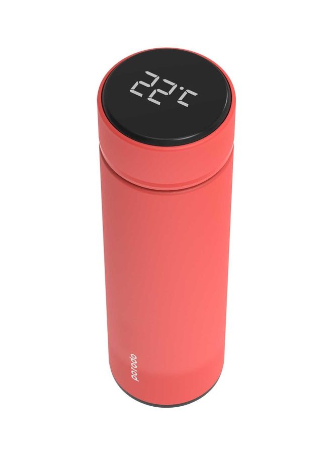 Vacuum Insulated Anti-slip Designed Smart Flask With LCD Screen Temperature Display Red 500ml