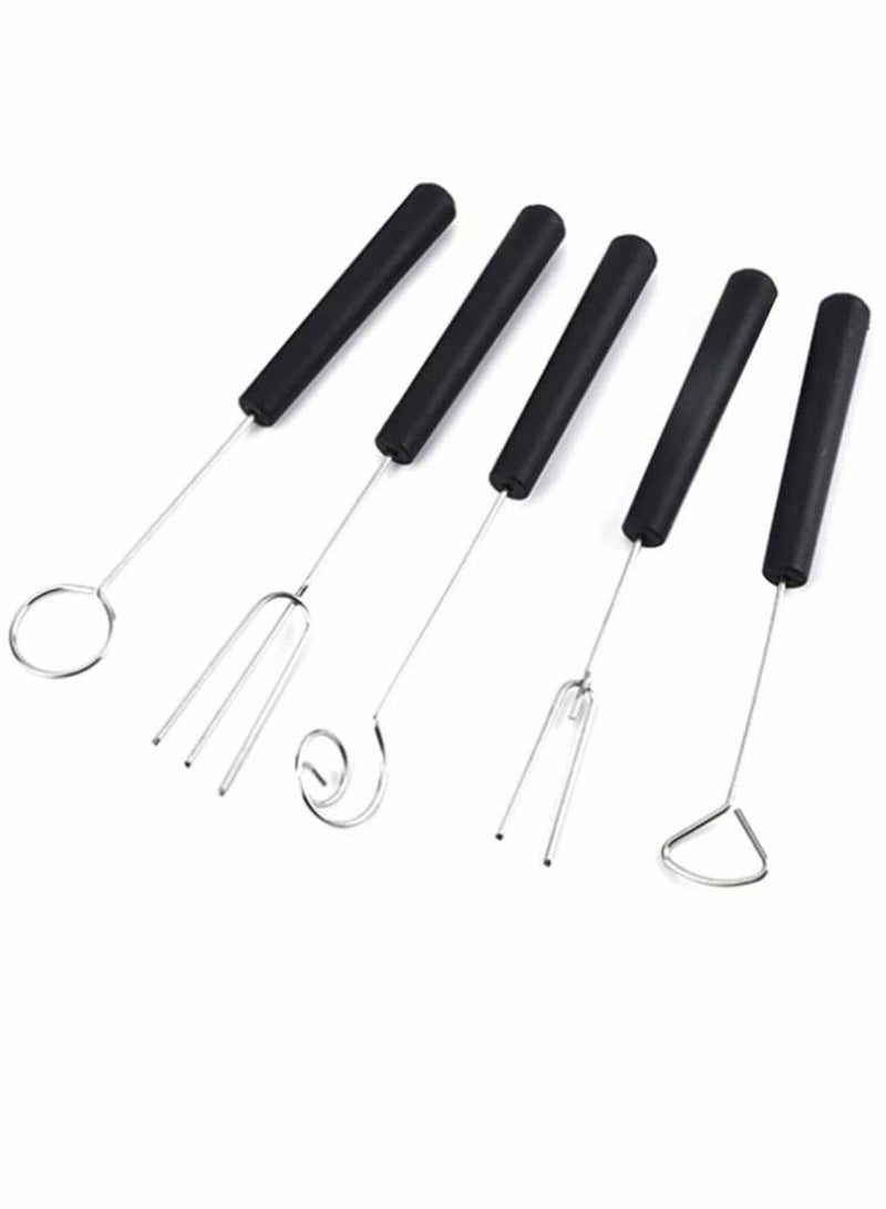 Stainless Steel Chocolate Dipping Fork, Kebab Fork, Perfect for Fondue Candy Cake Nuts Fruit DIY Baking Supplies Decorating Tool 5pcs