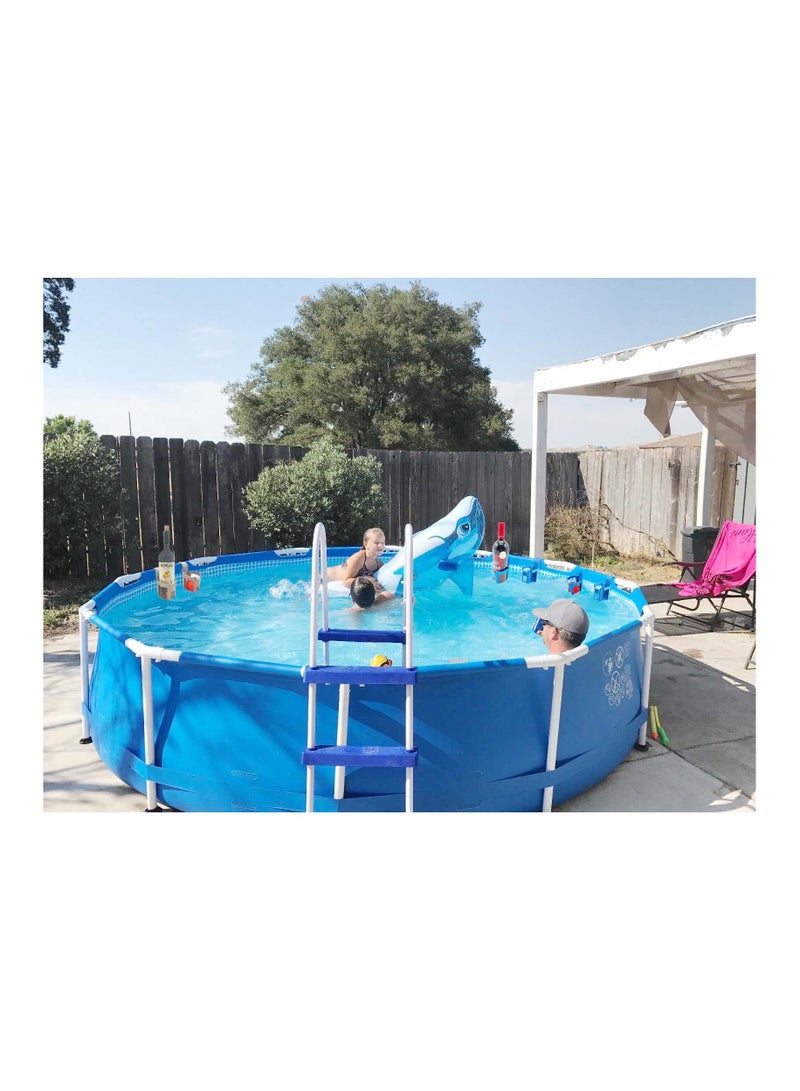 2 in 1 Pool Accessories Above Ground Pool Cup Holder No Spills Pool Cup Holders for Only Fits 2 inch or Less Top Round Bar