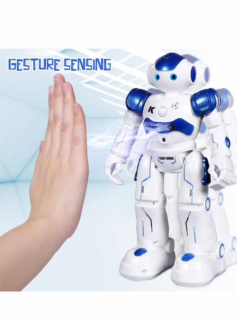 RC Robot Toy, Gesture Sensing Remote Control Robot for Kid 3-8 Year Birthday Gift Present, Blue