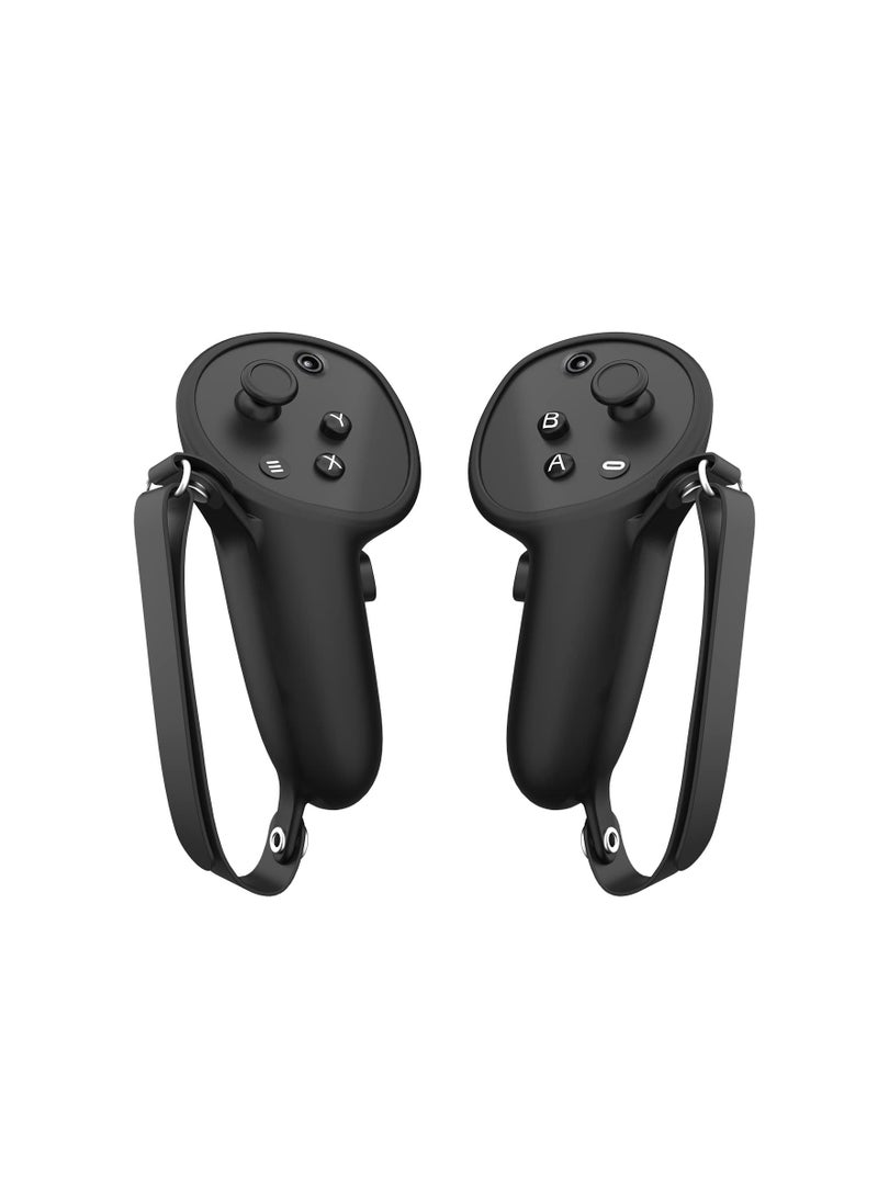 Compatible with Meta Quest Pro Accessories, Meta Quest Pro Controller Grips Cover Protector, Silicone Grip Cover Protector for Oculus Quest Touch Pro Controllers, with Knuckle Straps
