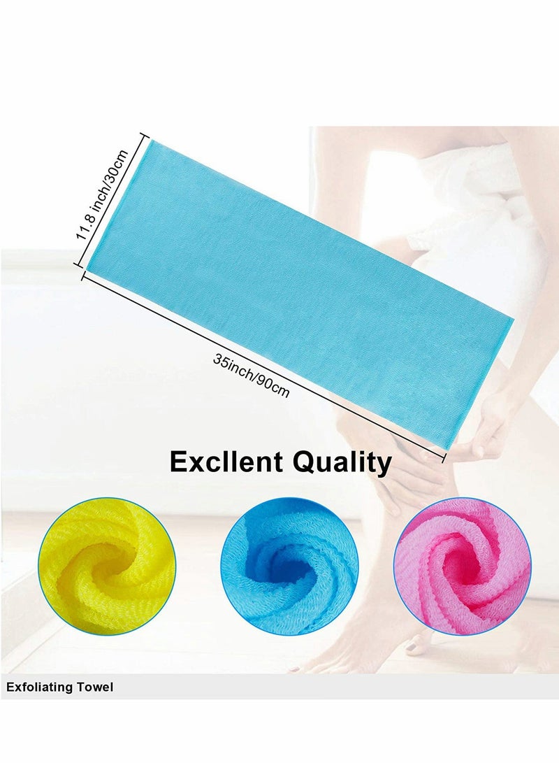 Bath Washcloth Exfoliating Washcloth Towel 4PCS Washcloth Nylon Beauty Skin Bath Wash Towel Sponge Back Scrubber Washer for Shower Body Scrub Rag Brush Loofah Exfoliator for Body Exfoliation